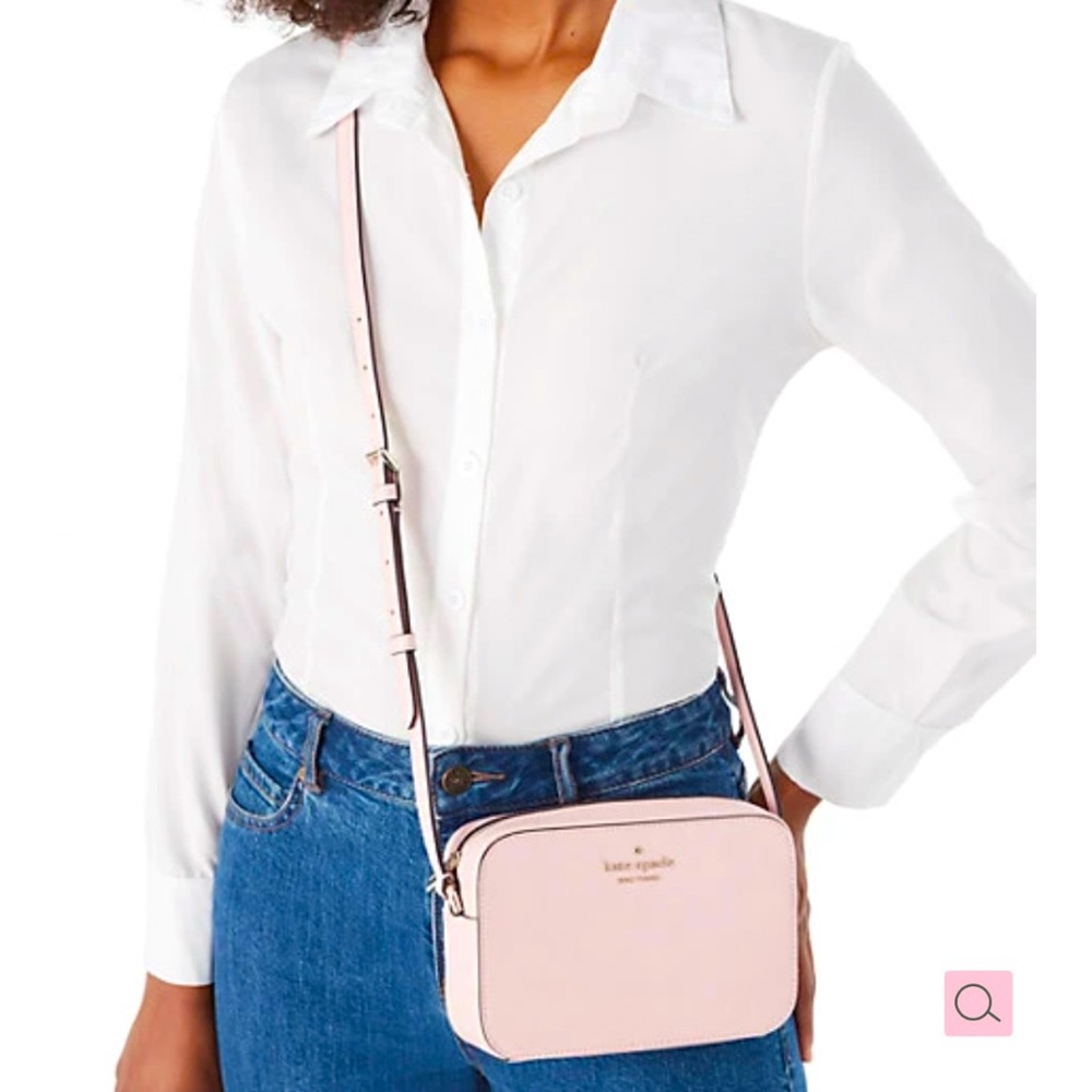 kate spade Blush Pink Leather Crossbody Camera Bag